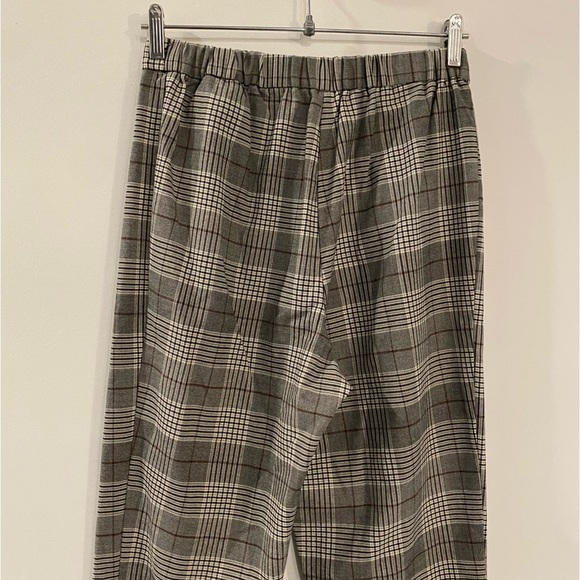 H&M Black White Plaid High Waisted Business Casual Trouser Pants - Picture 5 of 10